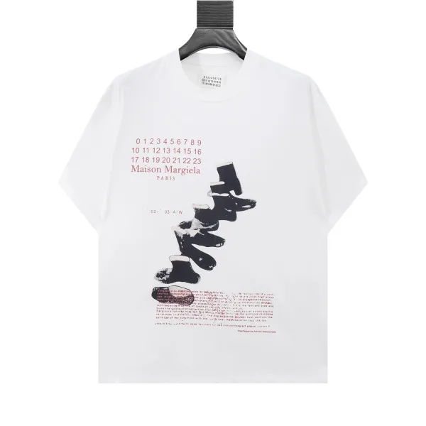 Maison Margiela Tabi Boots Print White T-Shirt - 1