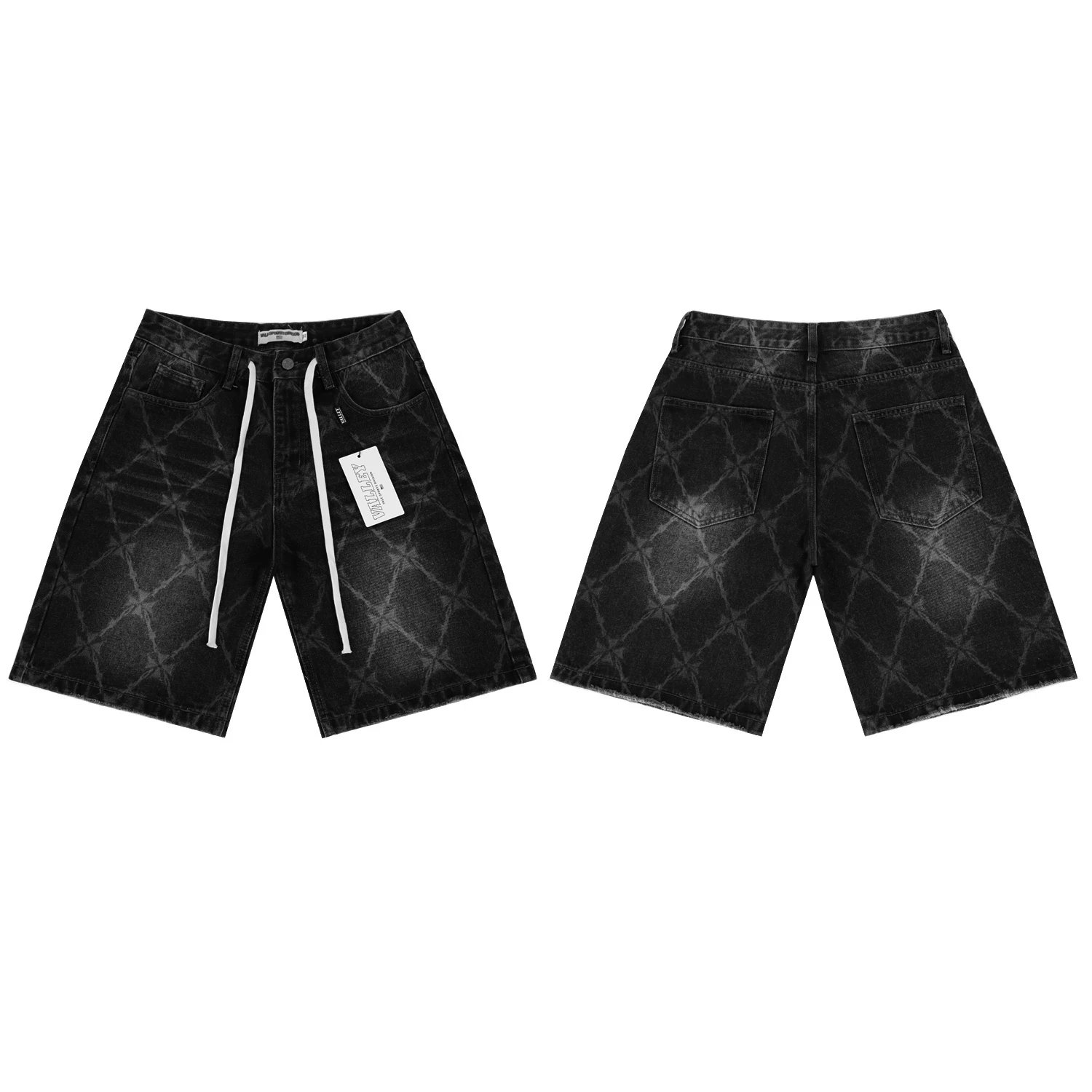 Valley Shorts Denim with embroidered and rhinestone designs — 05