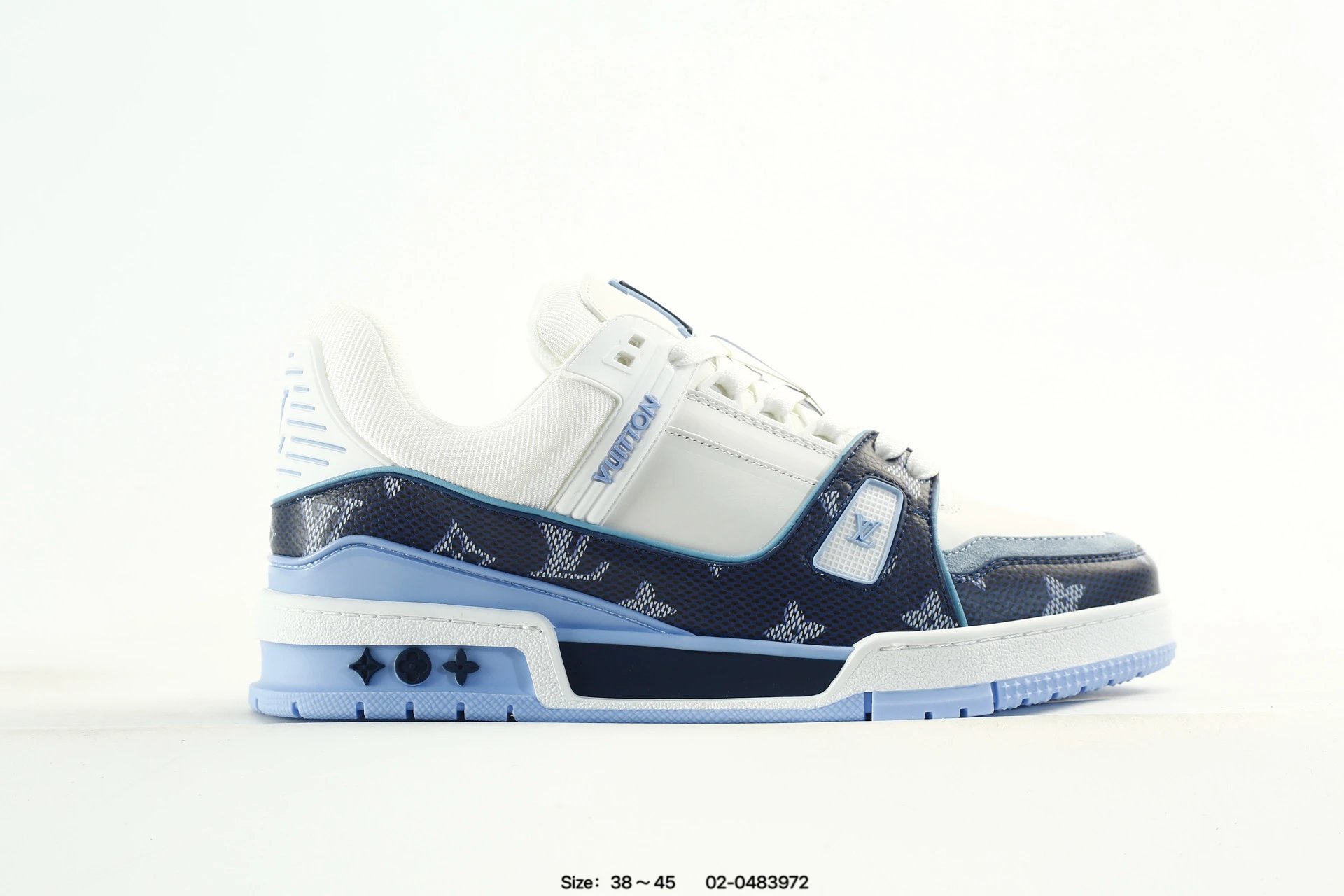 Louis Vuitton Blue White Men’s Leather Sneakers 38–45