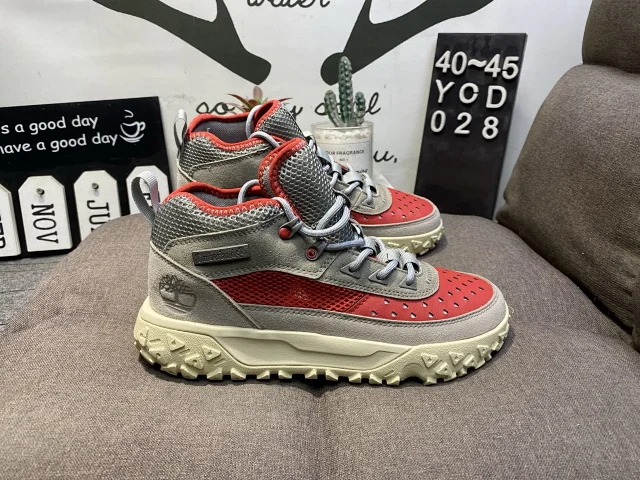 Timberland Red Gray Men’s Hiking Trail Shoes