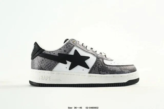 BAPE Black Star Leather Low Top Sneakers