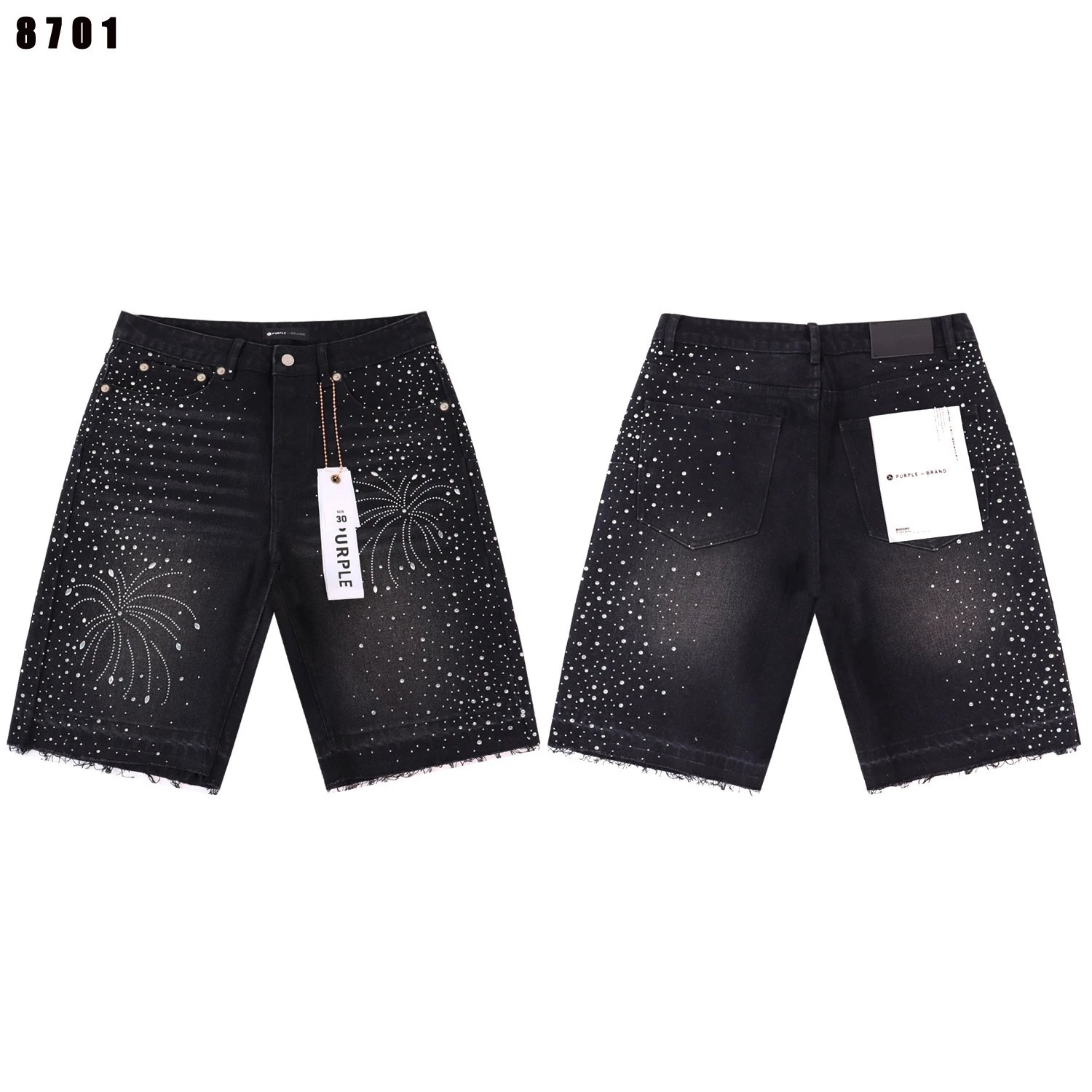 Purple Brand Shorts Distressed Denim — 28