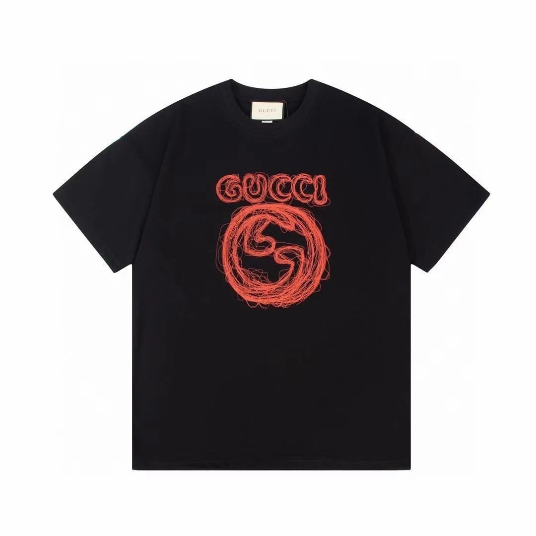 Gucci T-Shirts Short-Sleeve Graphic Logo — 36