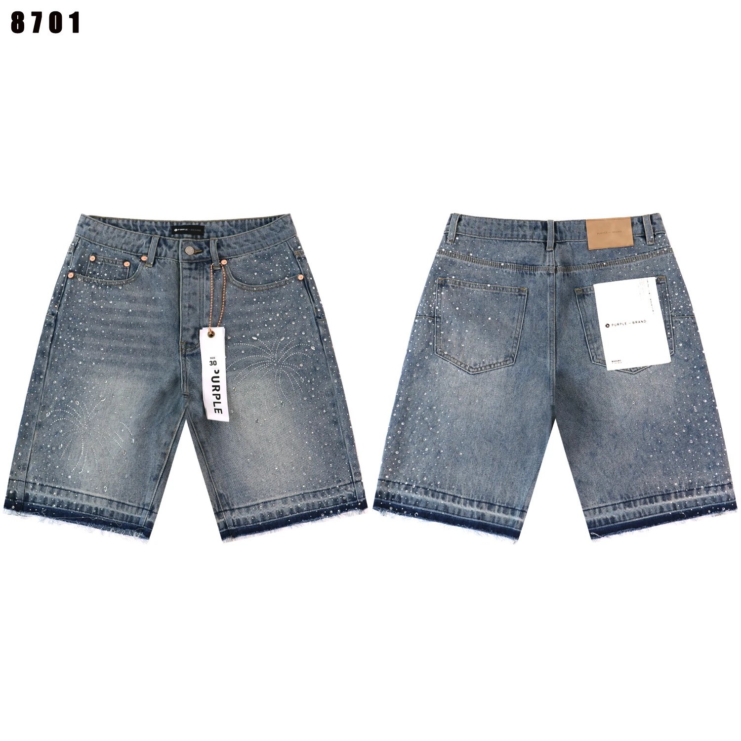 Purple Brand Shorts Distressed Denim — 27