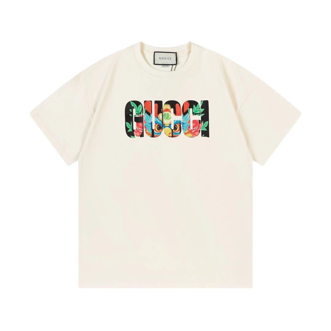 Gucci T-Shirts Short-Sleeve Graphic Logo — 39