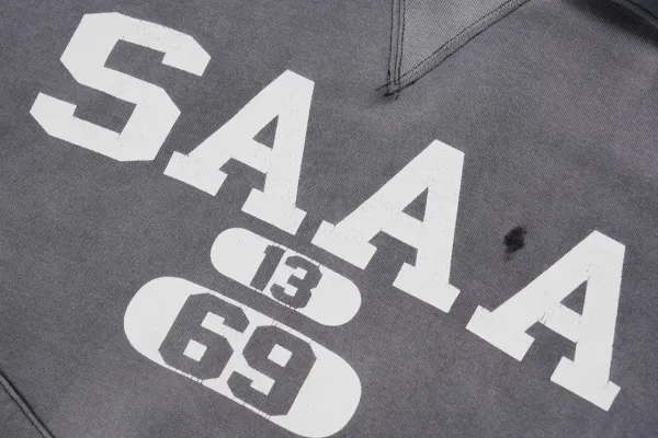Design SAAA 13 / 69 Distressed Hoodie Gray Hoodie - 7