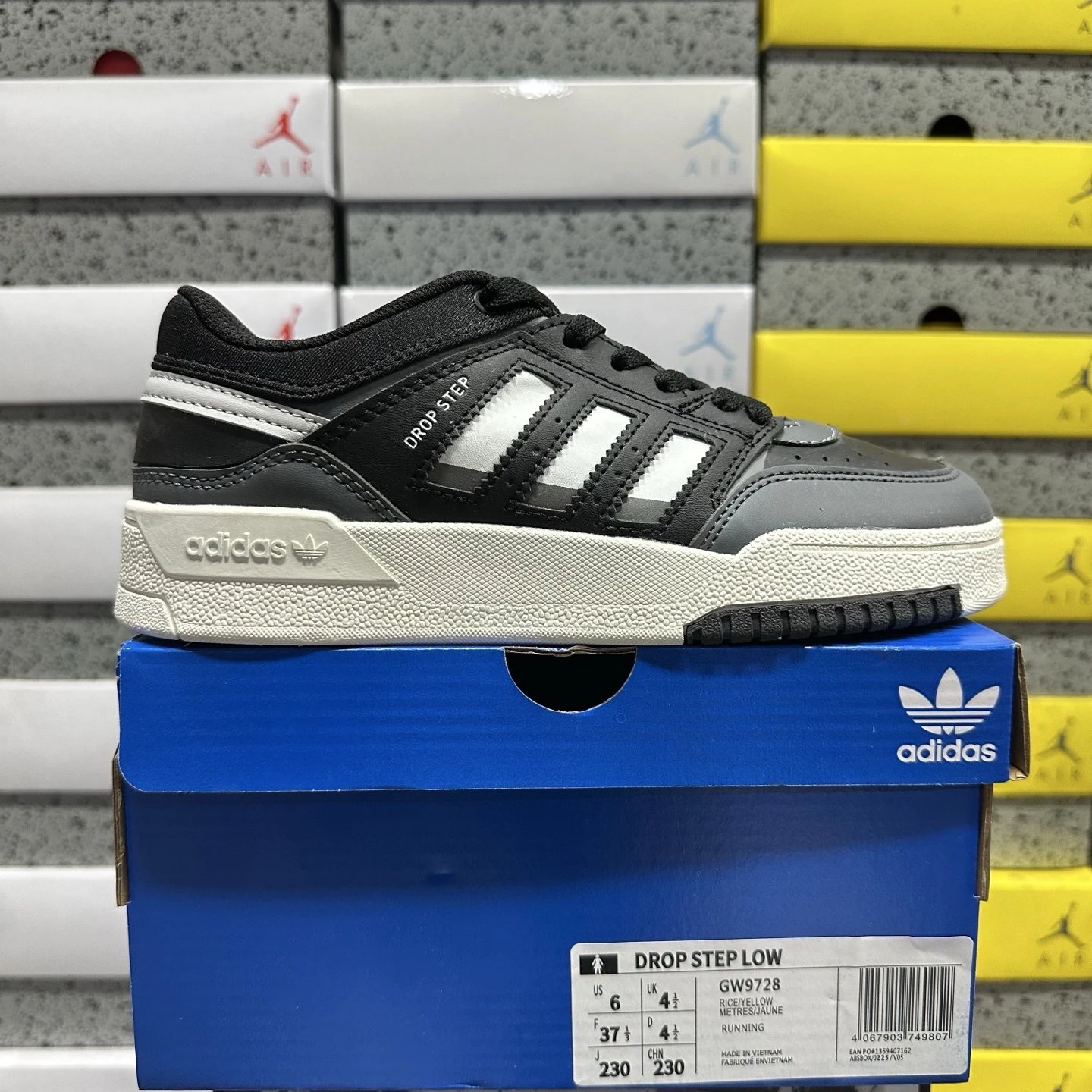 Adidas Multiple Drop Step models shown — GW9728 Black and White