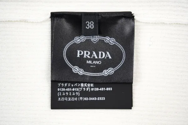 Prada Logo-Embroidered Ribbed Knit Sweater White - 11