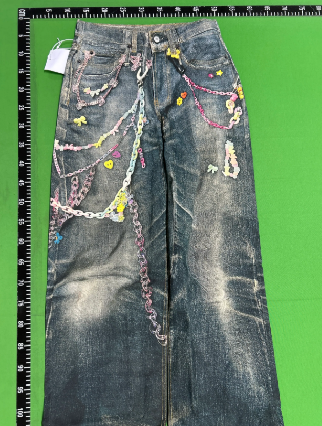 Design Acid Wash Wide-Leg Jeans Blue - 9