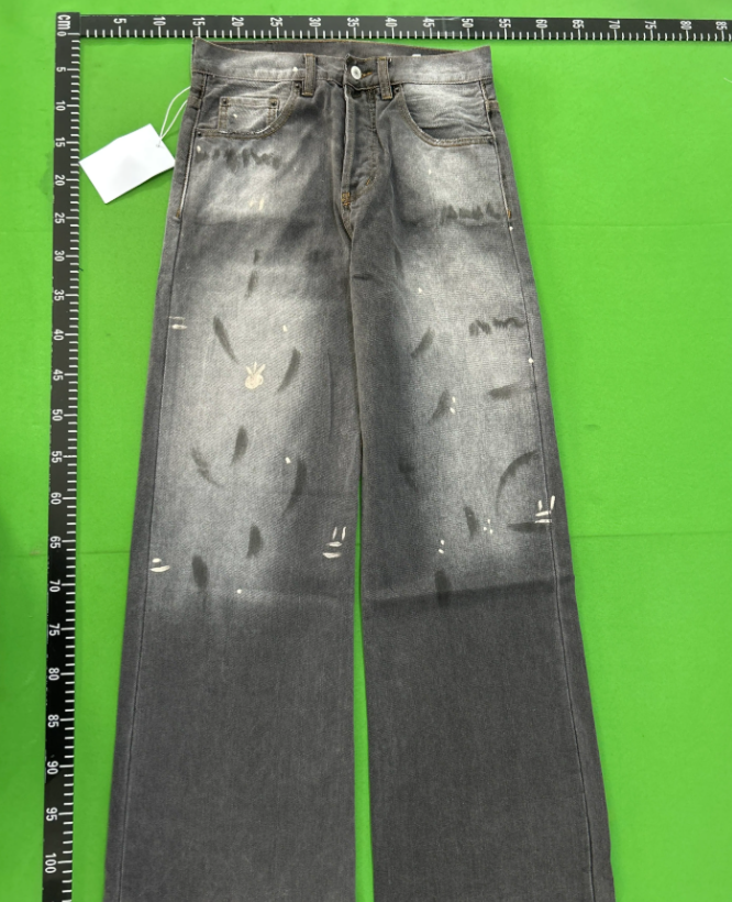Design Acid Wash Wide-Leg Jeans Blue - 4