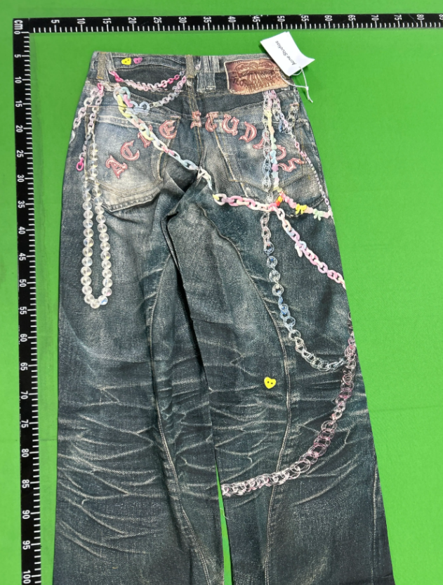 Design Acid Wash Wide-Leg Jeans Blue - 10