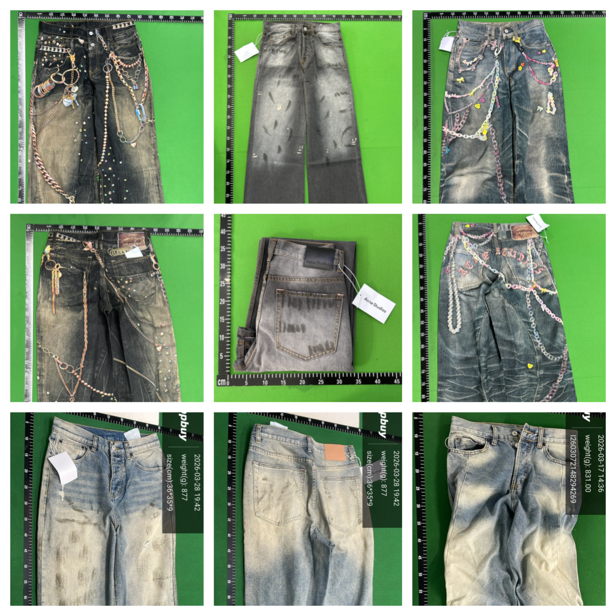 Acne Studios Decorated Loose Wide Leg Jeans