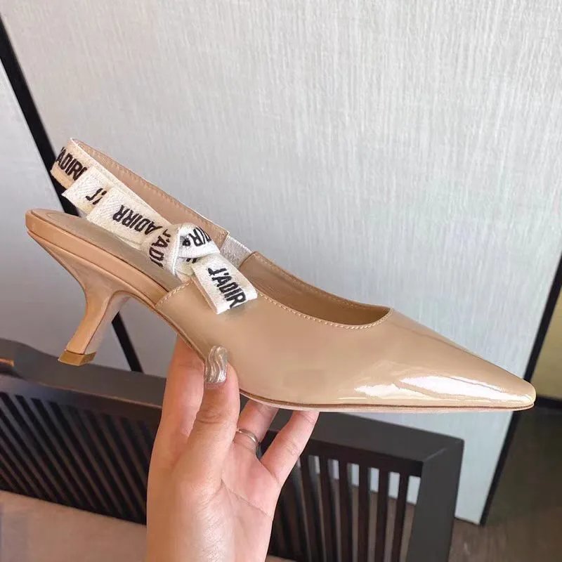 Dior J'Adior Patent Leather Slingback Pumps Nude