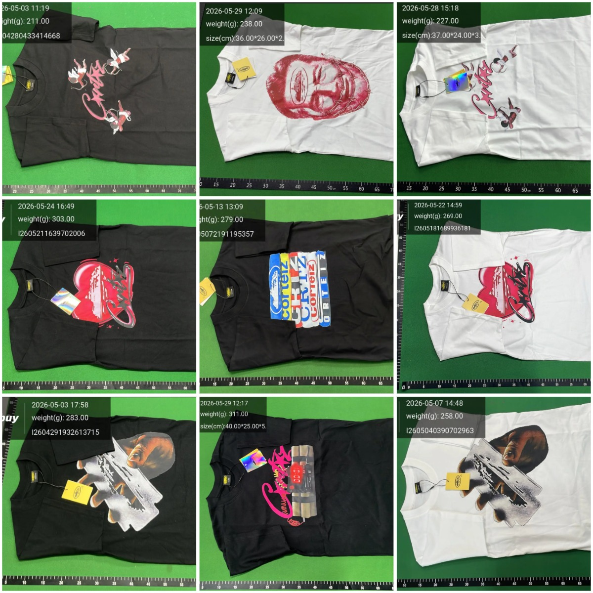 Short-sleeved American street high street European and American style hip-hop casual T-shirts for men and women half-sleeved