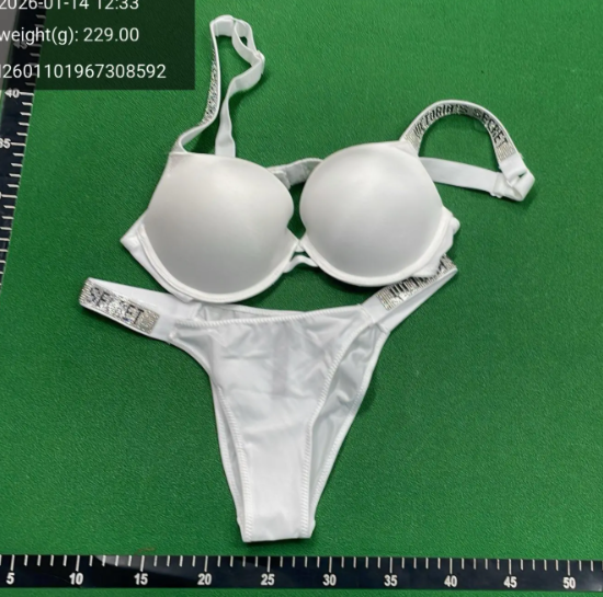 Victoria's Secret Underwear Rhinestone Logo Strap Bra and Thong Set image 7