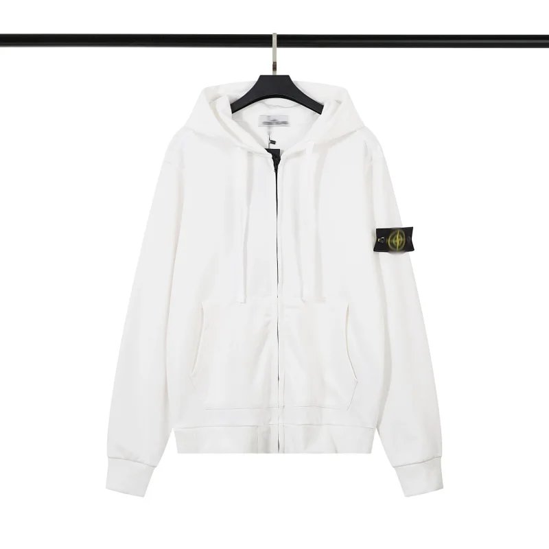 Stone Island - White Zipper Hoodie