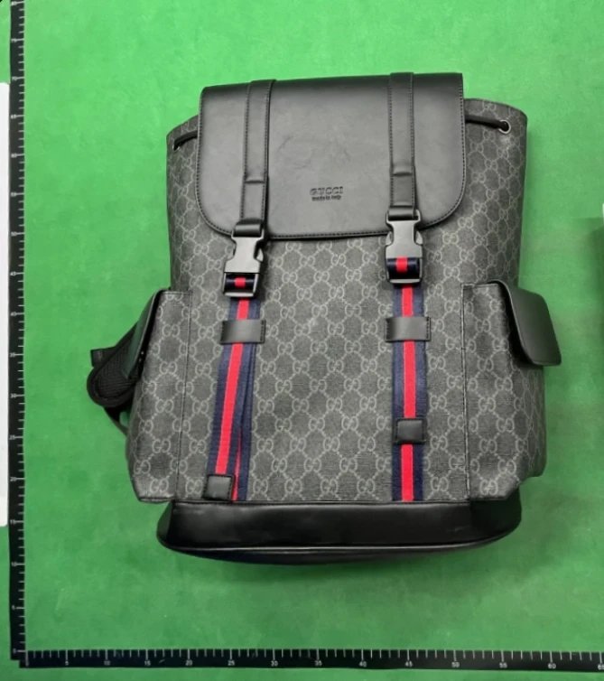 GG Black Full Print Canvas Medium Backpack