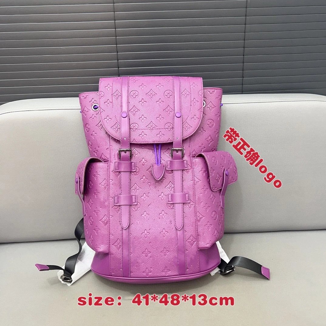 LV Pink Embossed Medium Backpack