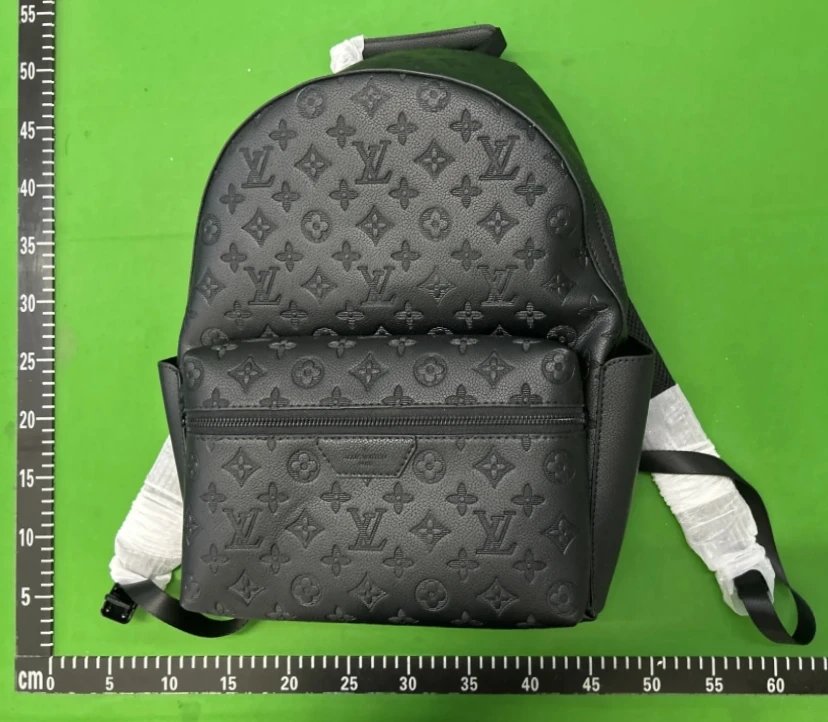 LV Black Embossed Backpack