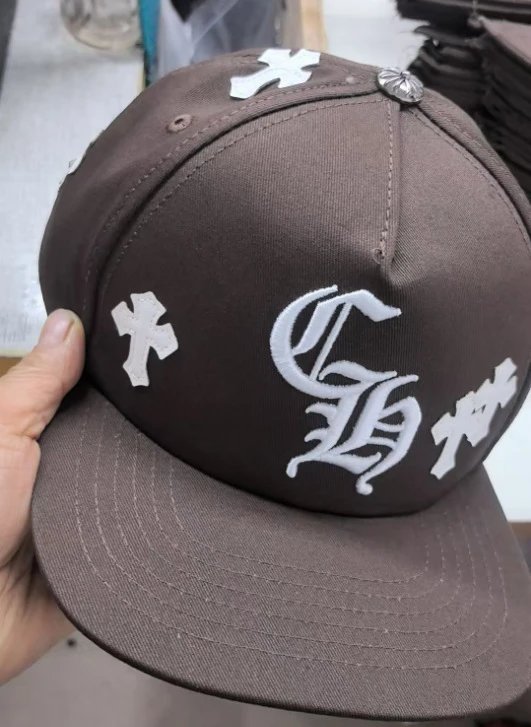 CH Cross Leather Label Brown White