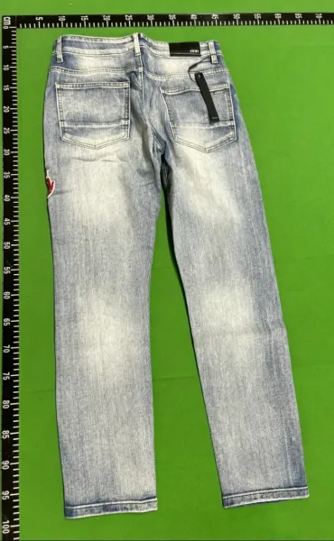 Amiri Distressed Patchwork Denim Jeans Gray - 5