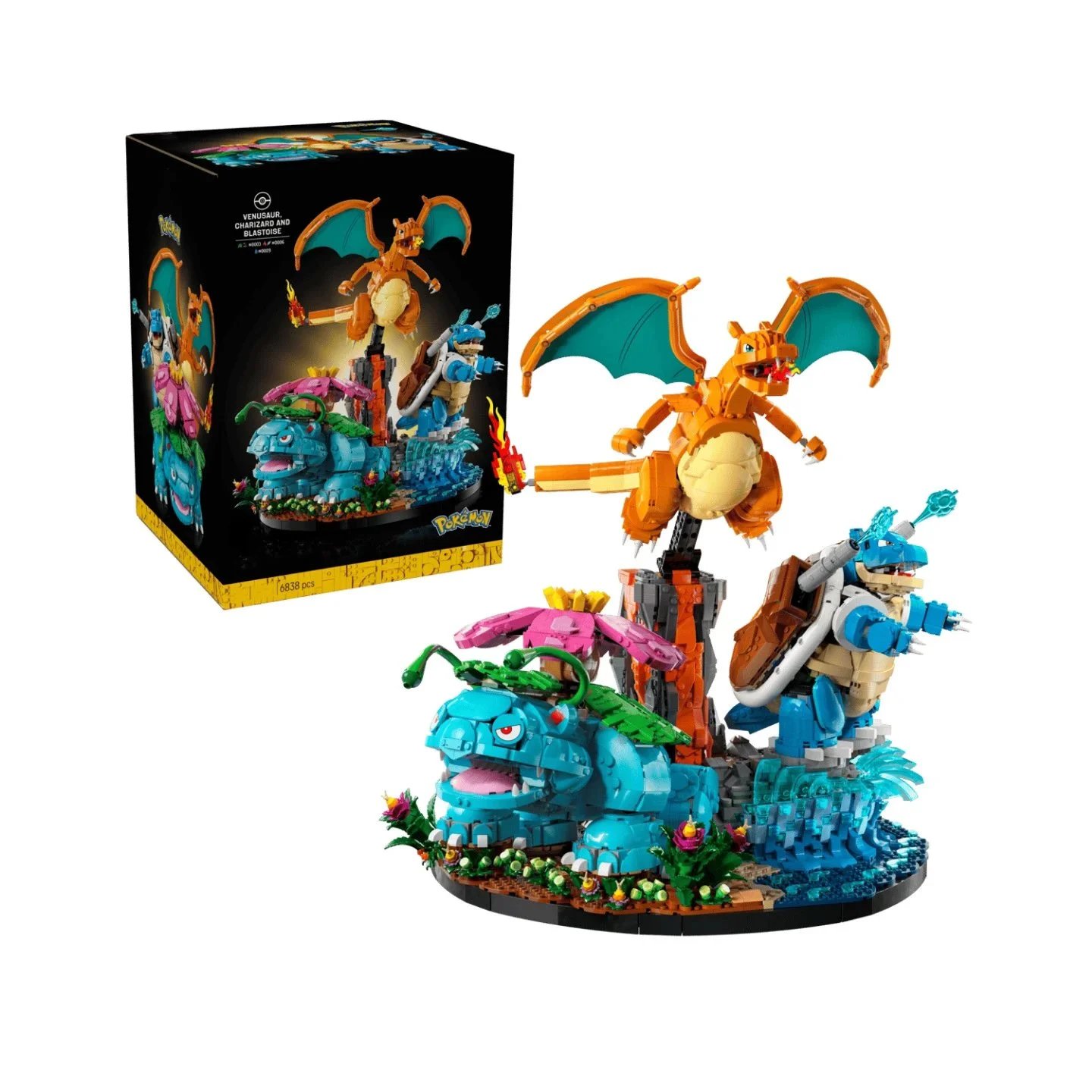 LEGO Starter Trio: Venusaur, Charizard, and Blastoise