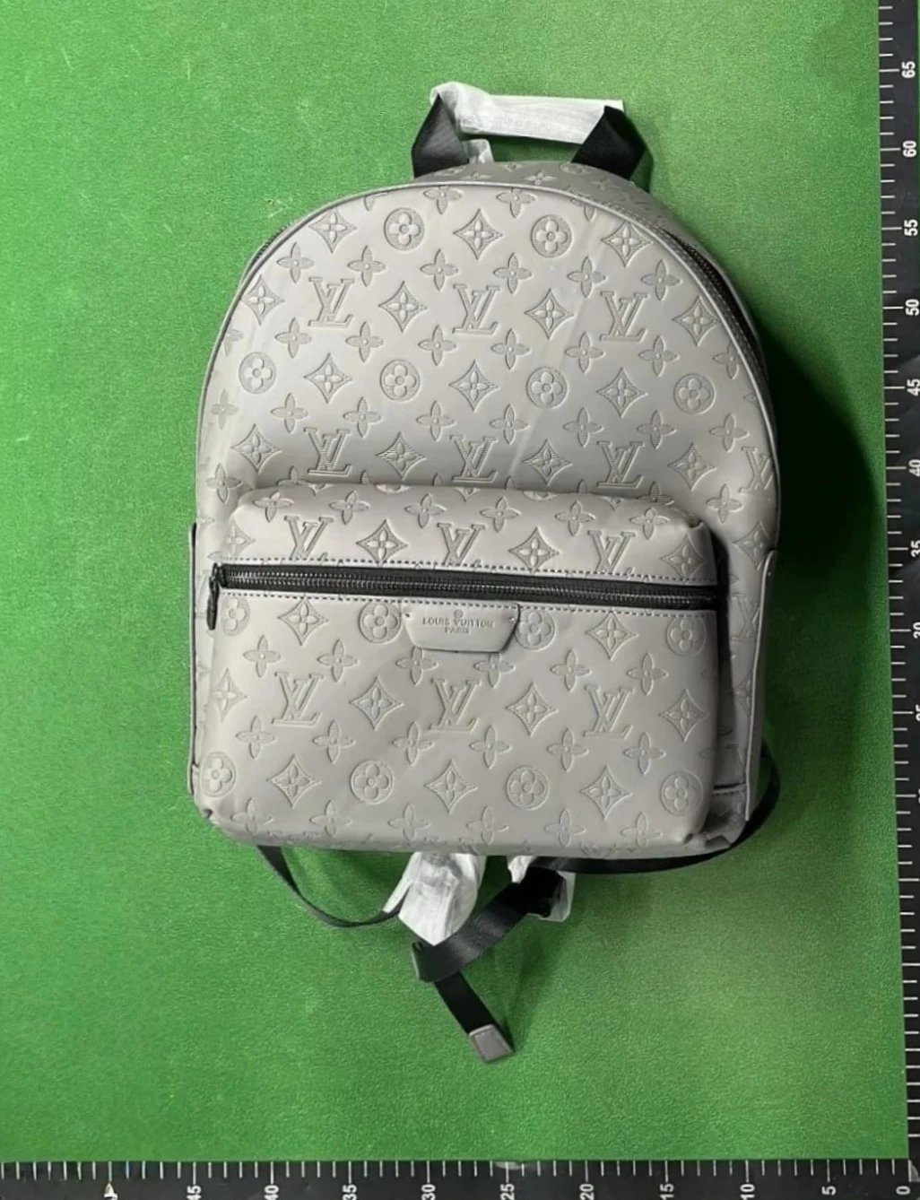 LV Grey Embossed Backpack