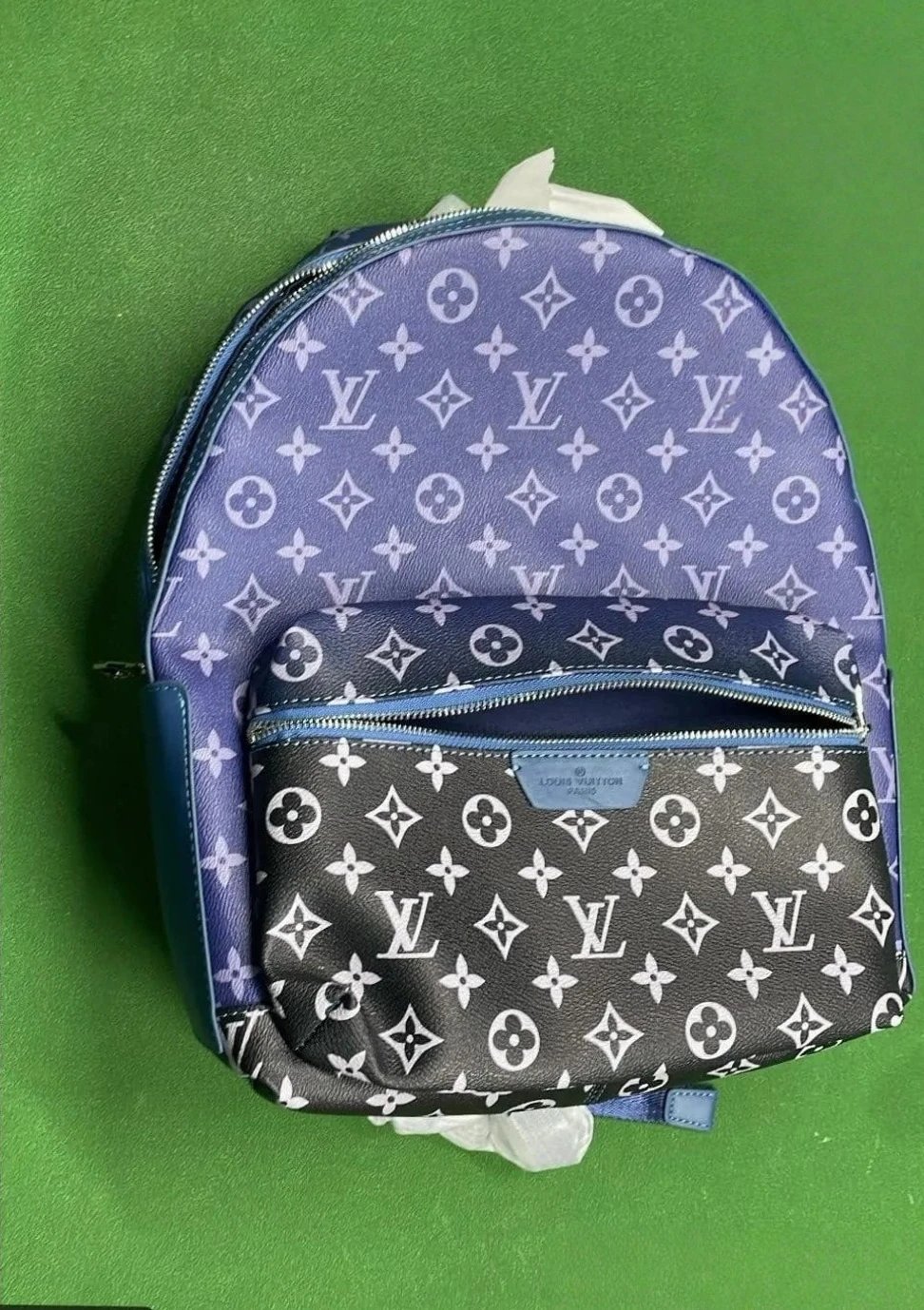 LV Blue Monogram Full Print Backpack