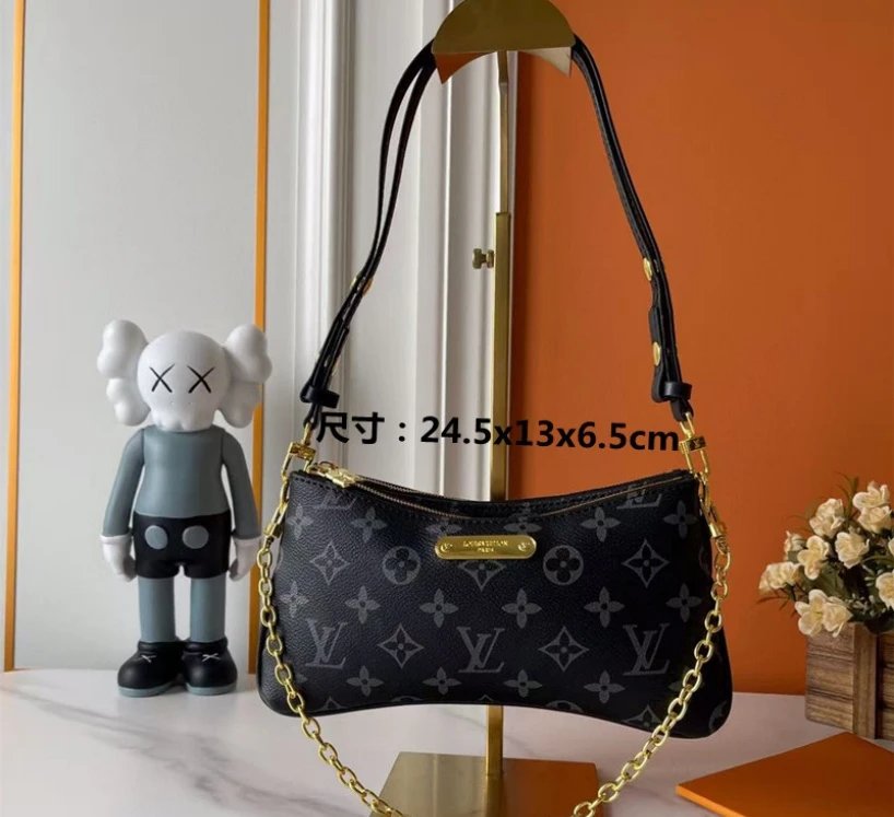 LV – Black Underarm Bag with a Mature, Timeless Style SKU image