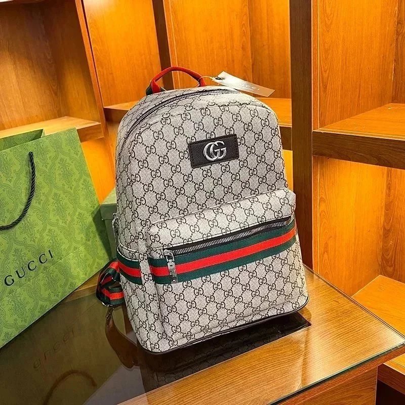 GG Brown Full Print Backpack