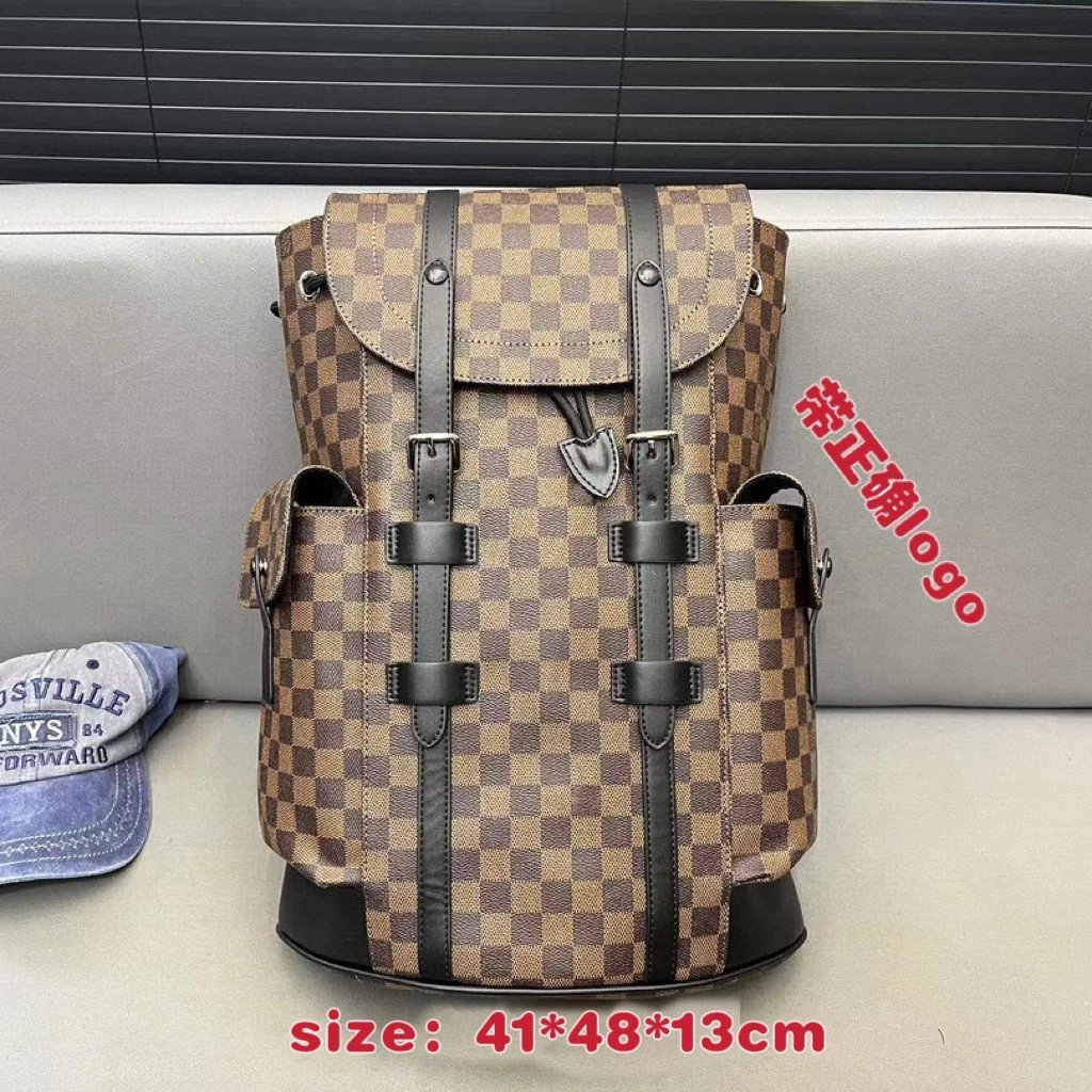 LV Brown Checkered Medium Backpack