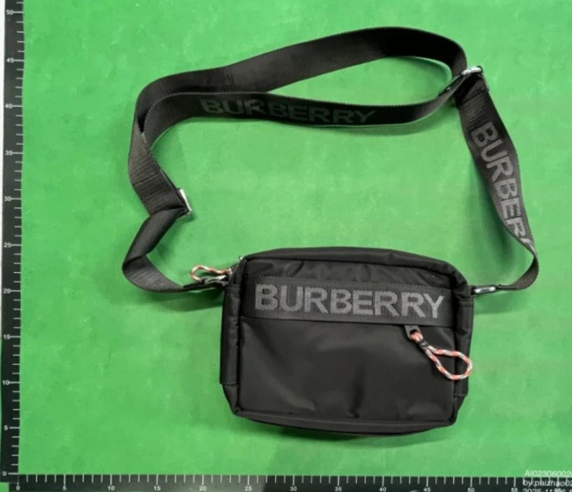 Burberry Logo Print Nylon Crossbody Bag Black