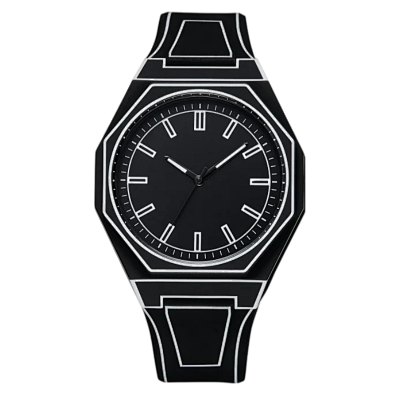 RELOJ BÁSICO CON REBORDE BLANCO