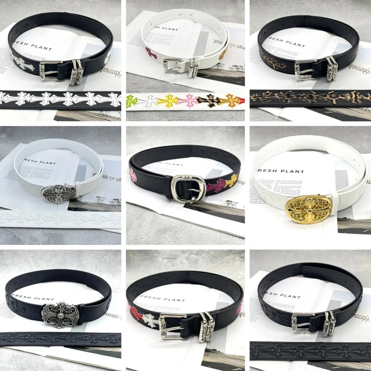 Holy Sword Cross Belt Men’s Roller Hollow Evergreen Style Vine Belt for Women