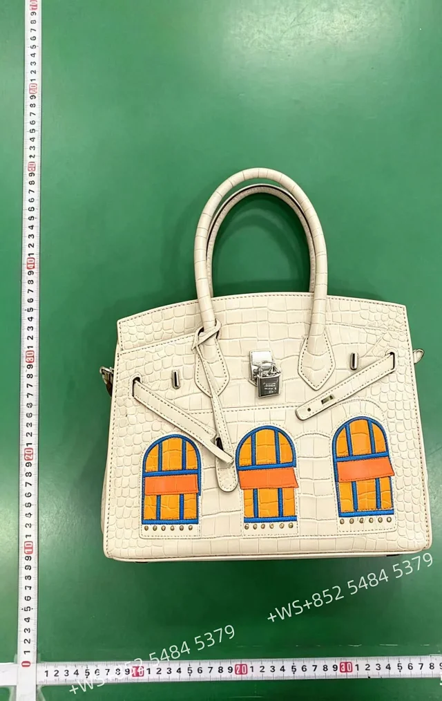 Unbranded Handbags Crocodile-Embossed Top-Handle Handbag with Window Appliqué product detail image 4