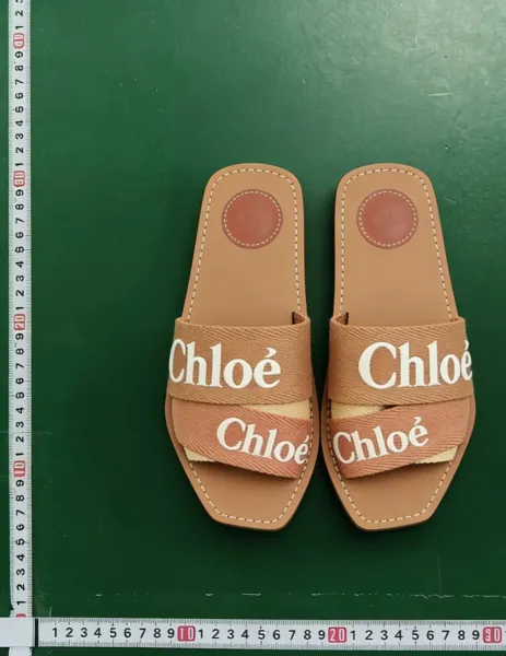 Design Lace-Overlay Slide Sandals White Brown Slippers - 6
