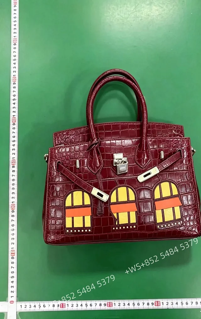 Unbranded Handbags Crocodile-Embossed Top-Handle Handbag with Window Appliqué product detail image 2