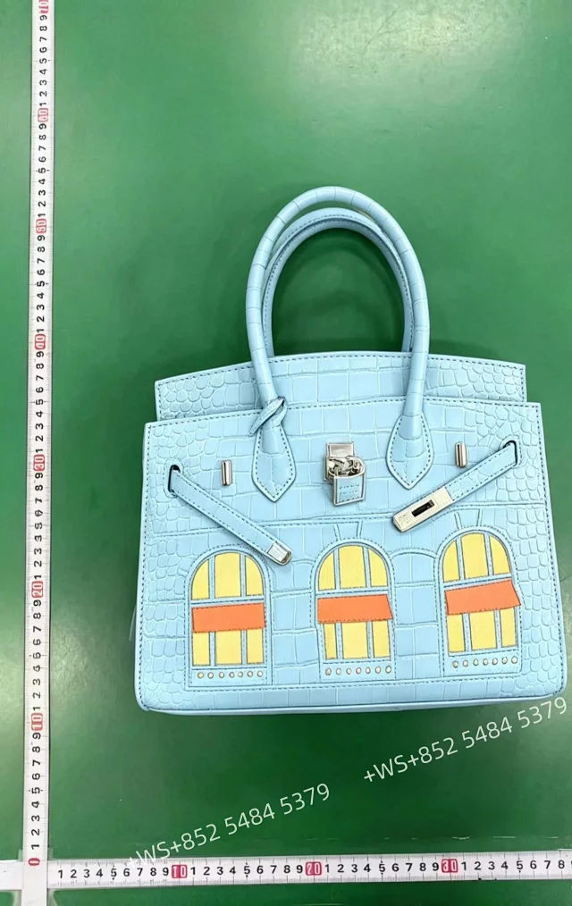 Unbranded Handbags Crocodile-Embossed Top-Handle Handbag with Window Appliqué product detail image 1