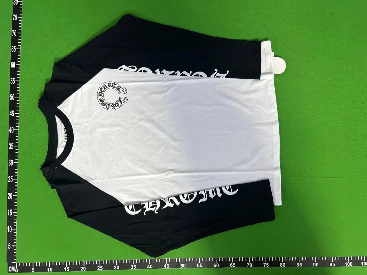 Chrome Hearts T-shirt Horseshoe Logo Raglan Long Sleeve White Black