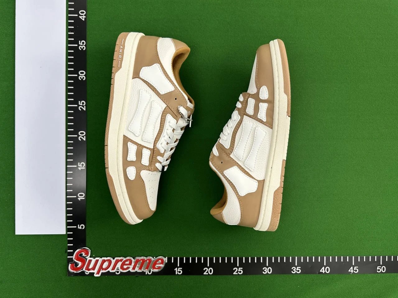 Amiri Bone Low Cream Red Sneakers Skateboard Shoes - 9