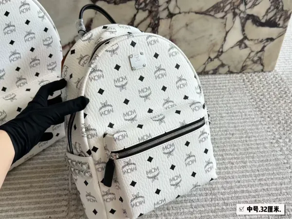 MCM Visetos Mini Backpack White - 1