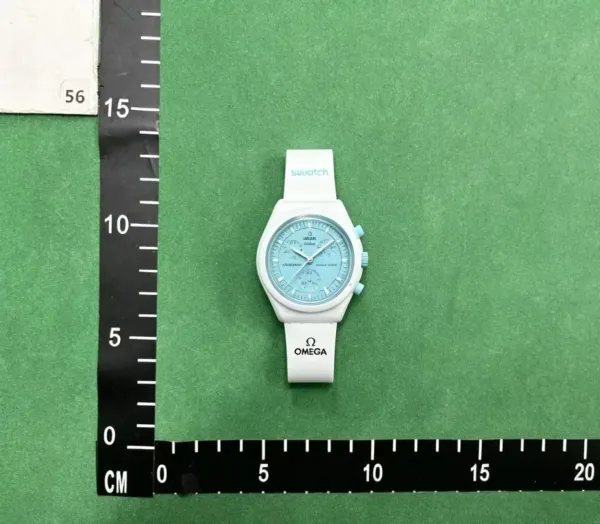 Omega x Swatch Bioceramic MoonSwatch Light Blue Chronograph Watch Watches - 1