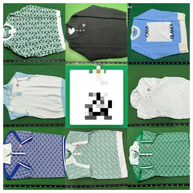 Casablanca Knitwear Collared knit polo top with logo patch product detail image 1