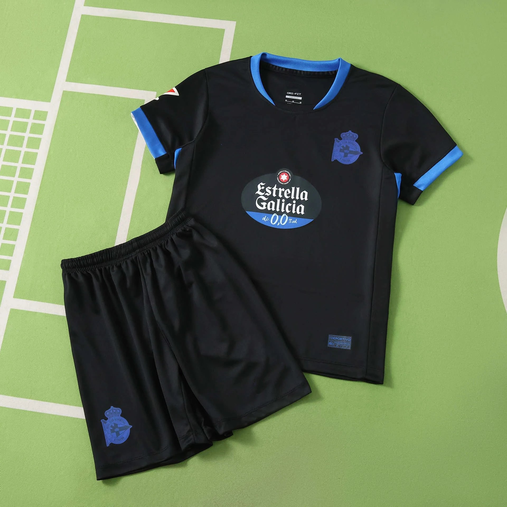 2627 Deportivo La Coruña Away Black Kids Jersey
