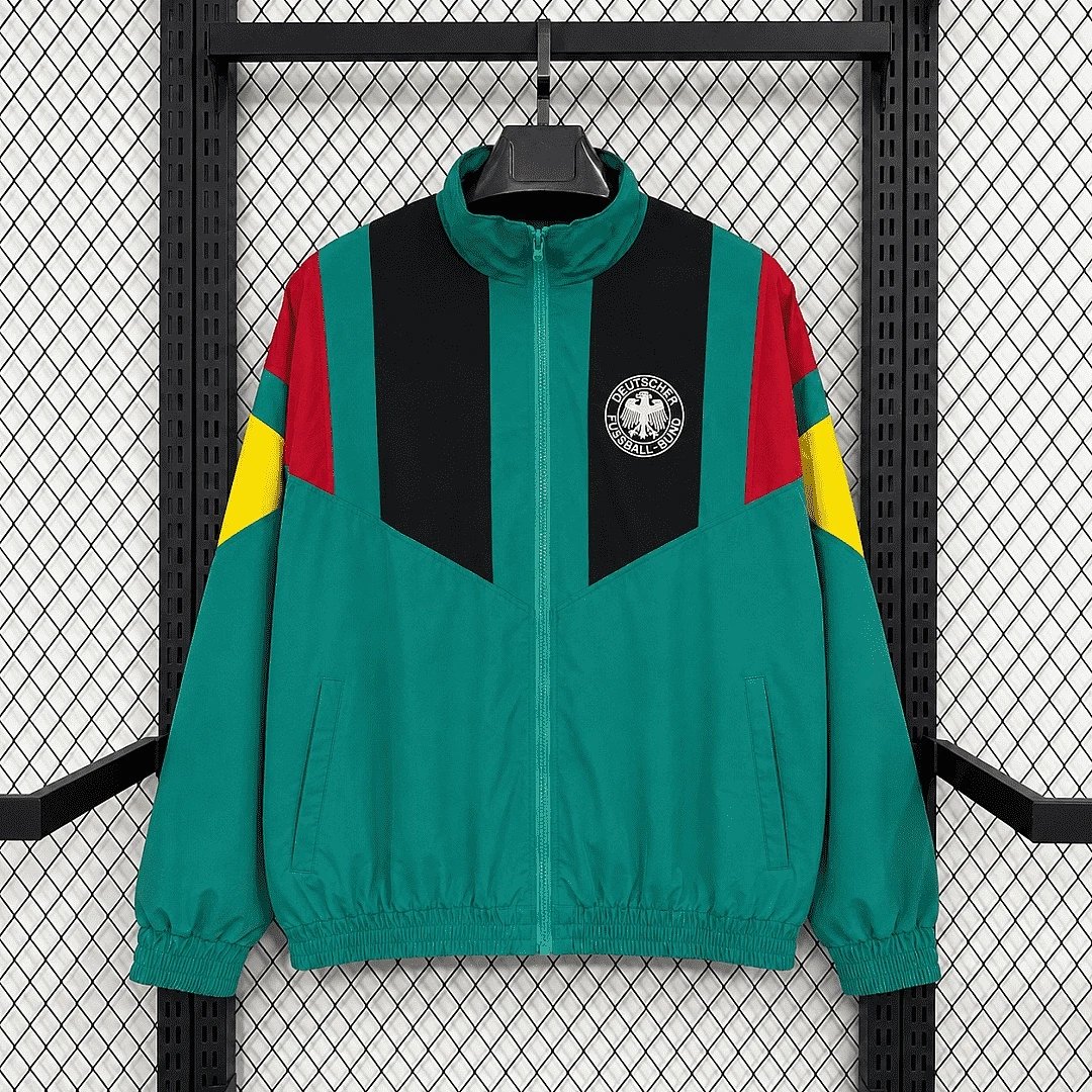 2026 German Green Red Yellow Shoulder Retro Trench Coat