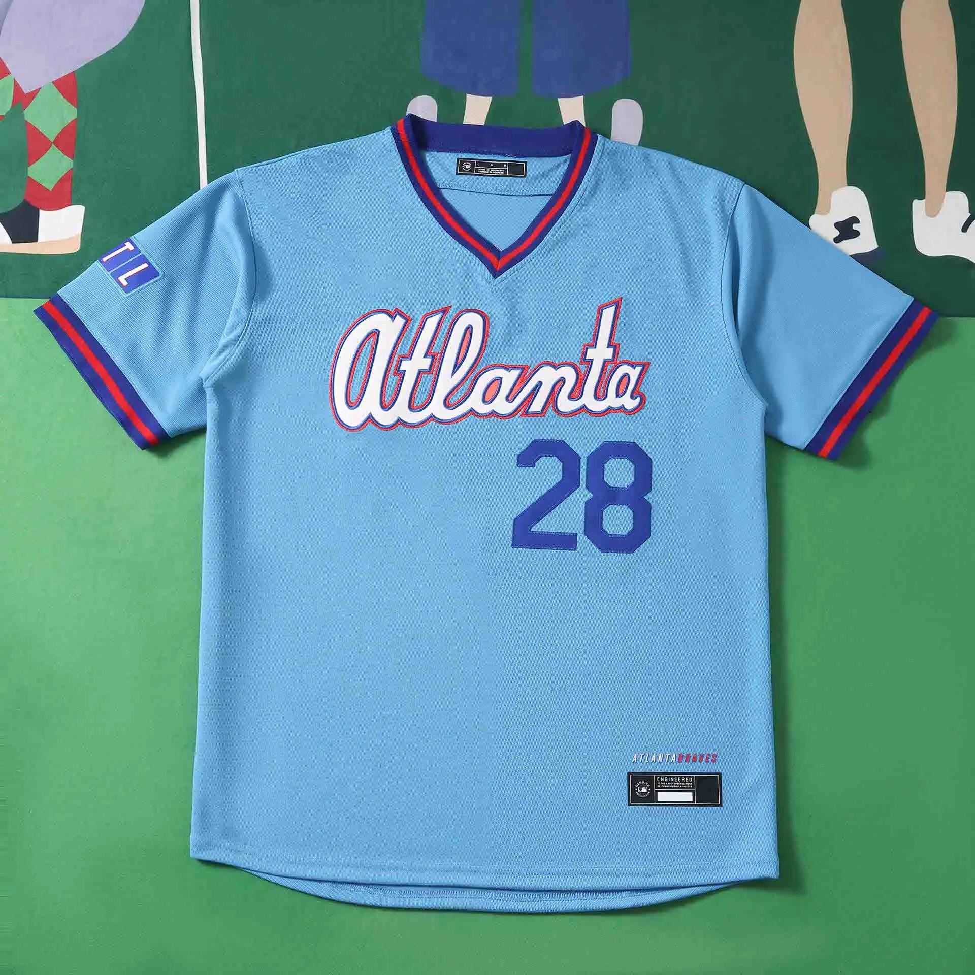 2627 MLB Atlanta Braves Blue 28#OLSON