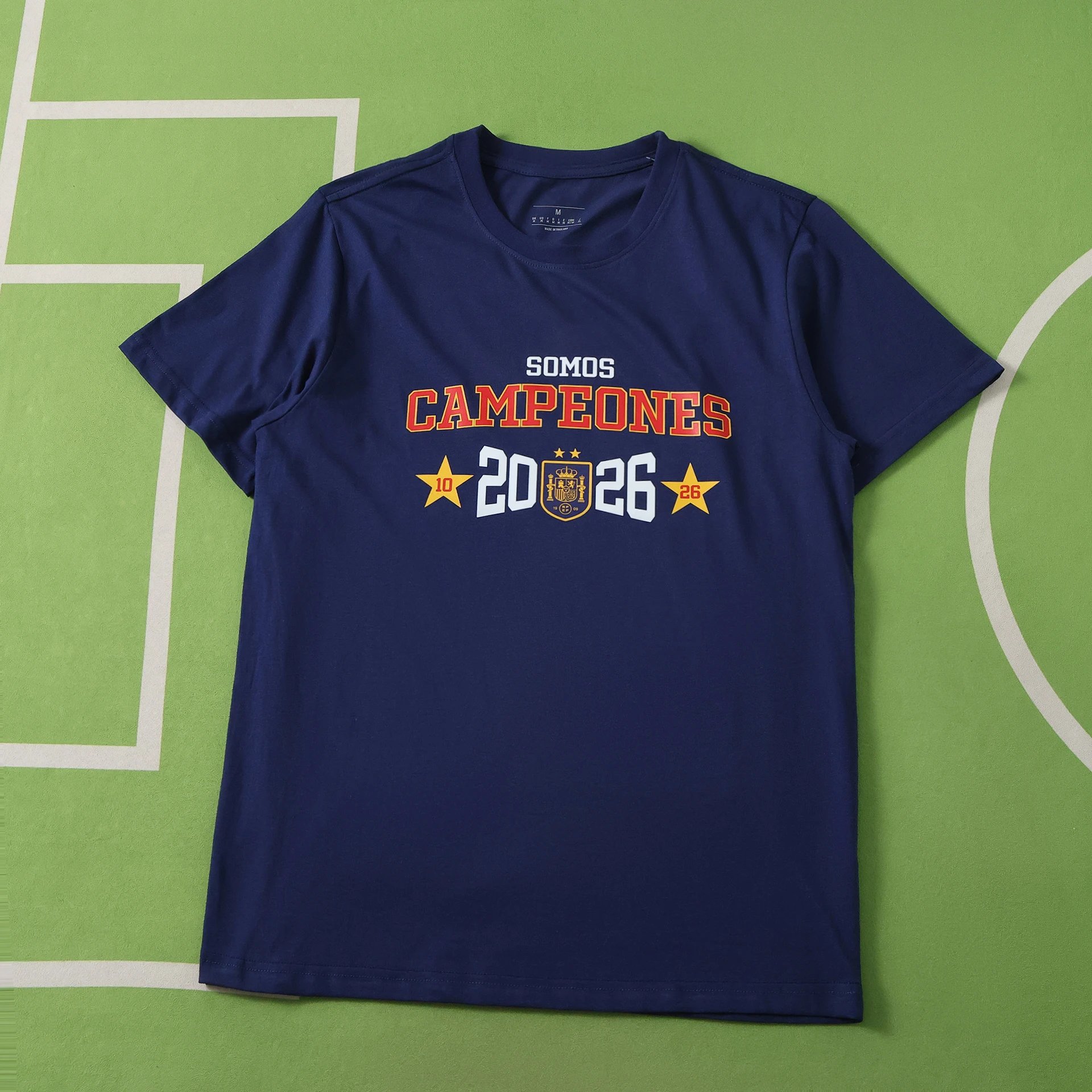 2026 Spain Champions Navy Blue 100% Cotton T-Shirt