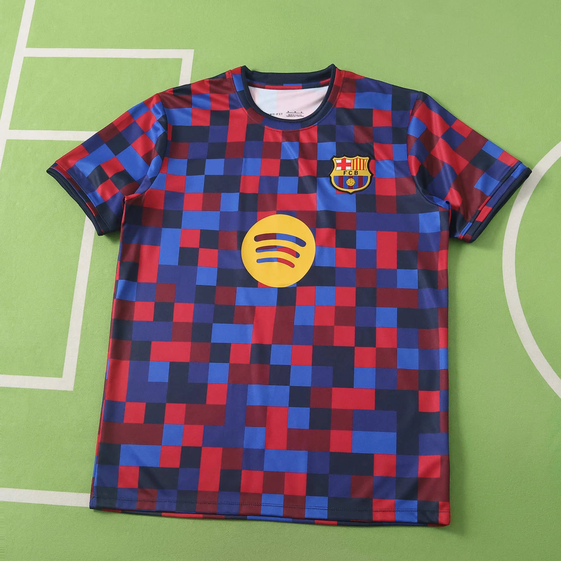 2627 Barcelona Red-Blue Checkered Training Jersey Thai Version