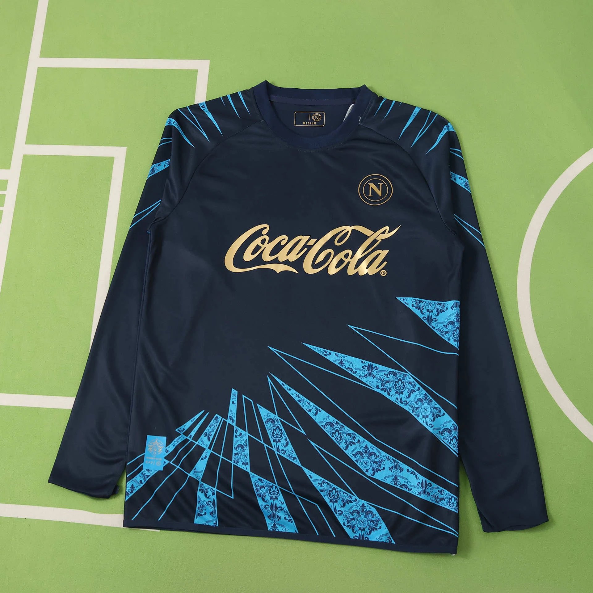 2526 Napoli Teal Long Sleeve Thai Version (For custom info, please leave a note when placing order; messages are not counted)