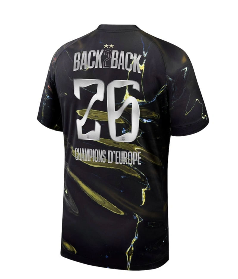 PSG Jordan Night Edition Special Edition Stadium Shirt 2025-26 - Champions of Europe 2026 Print